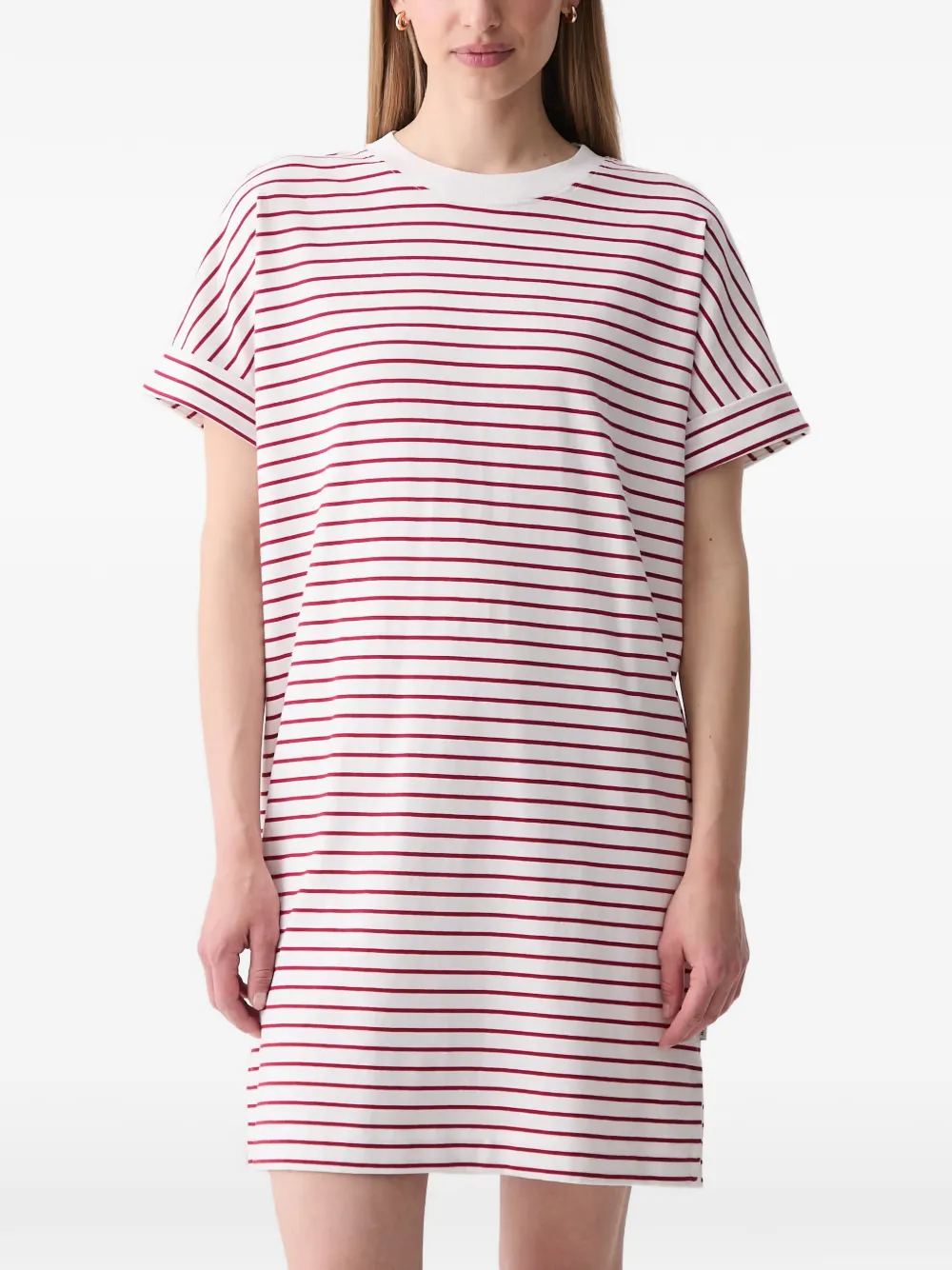 Marc O'Polo striped short-sleeve mini dress - Bianco