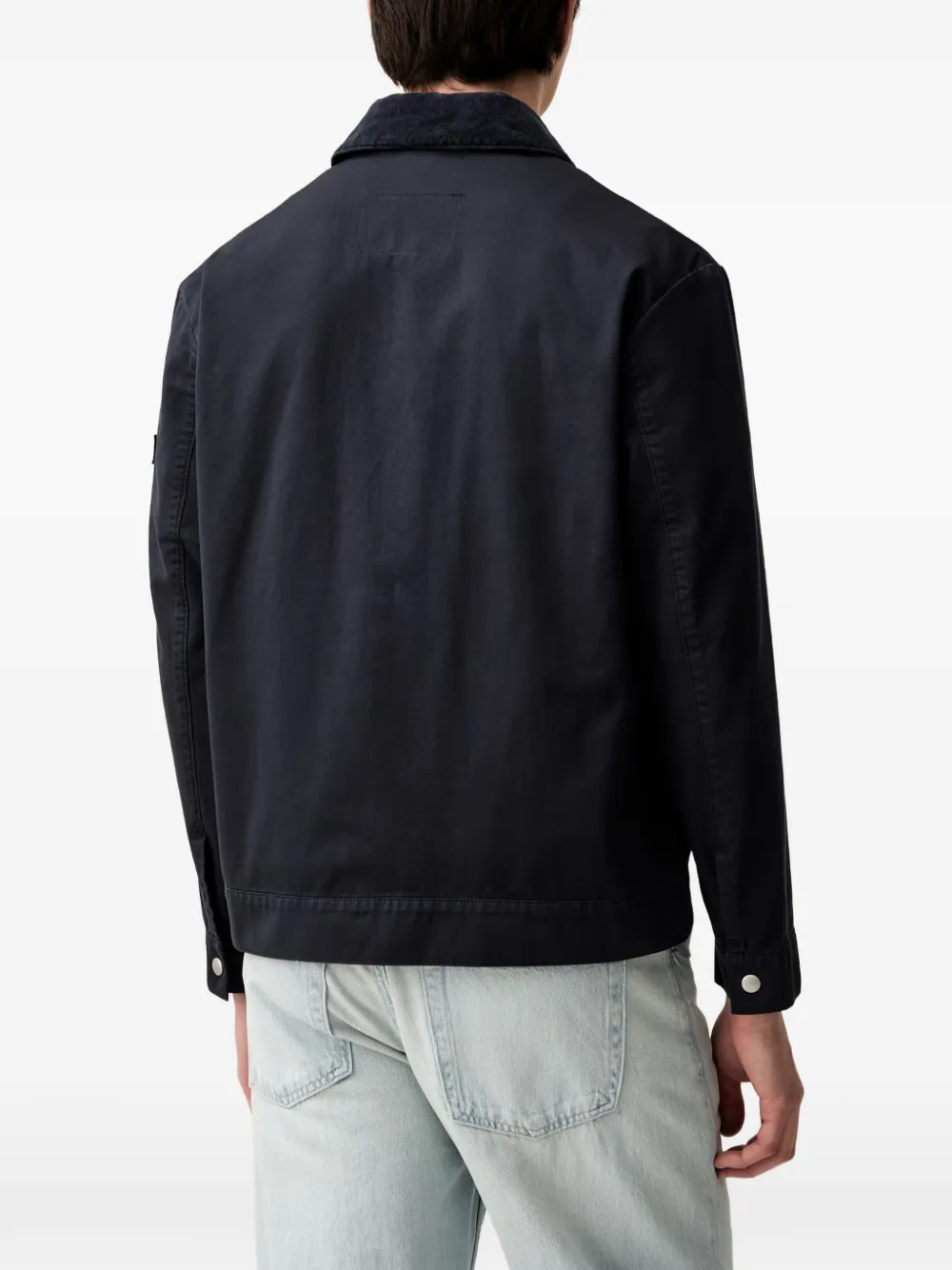 Marc O'Polo Jack met opgestikte zak en ribfluwelen kraag Blauw