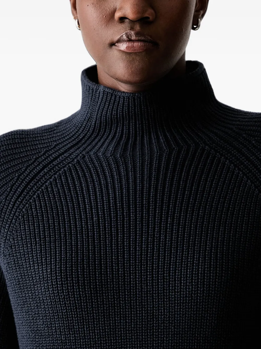 Marc O'Polo ribbed-knit raglan-sleeve sweater Blauw