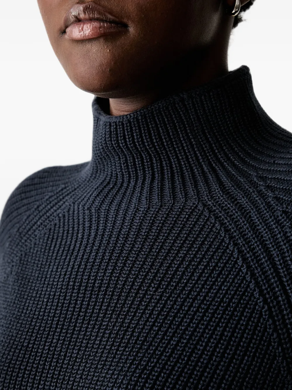 Marc O'Polo ribbed-knit raglan-sleeve sweater Blauw