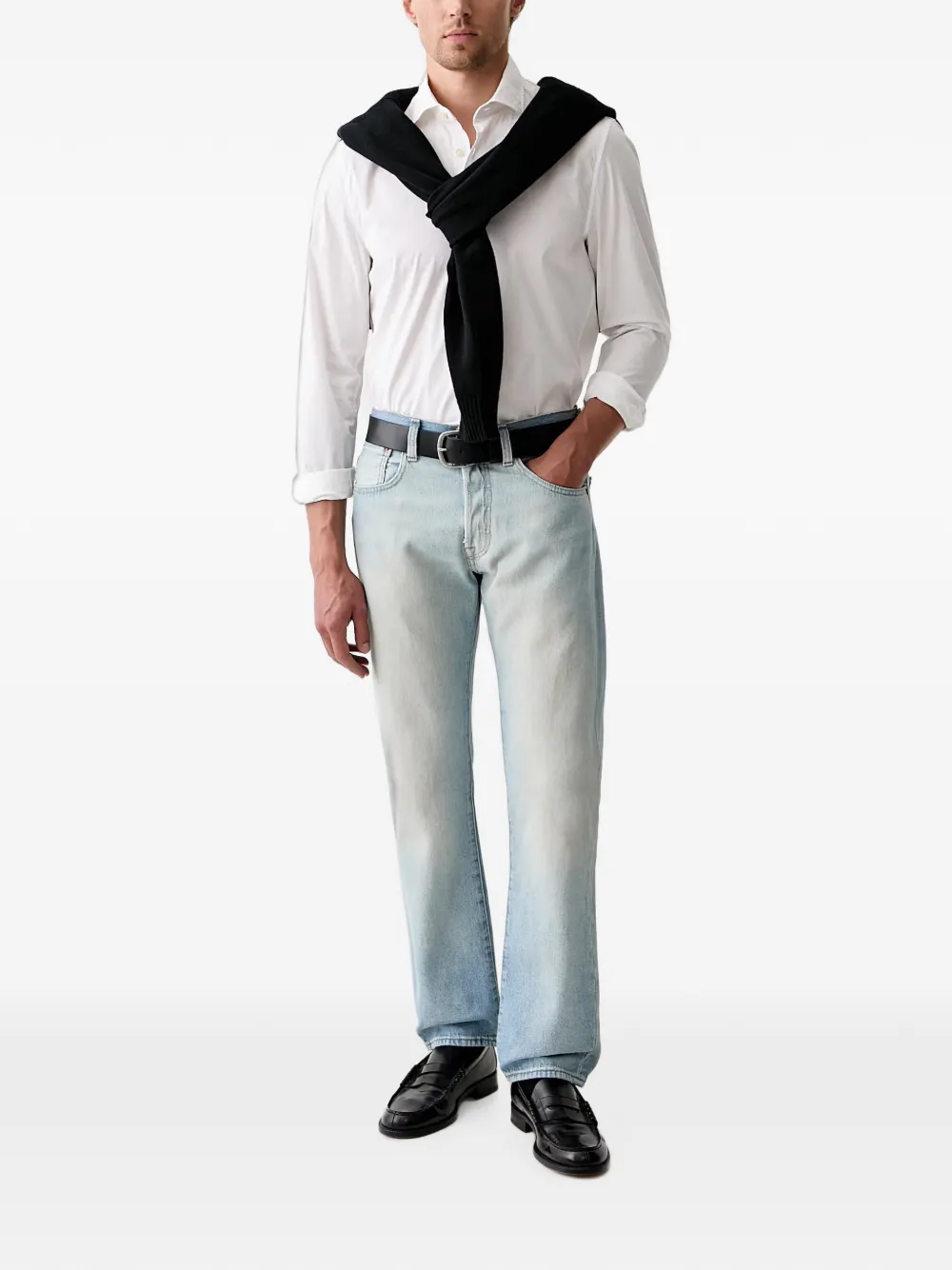 Marc O'Polo Overhemd met geborduurd logo Wit
