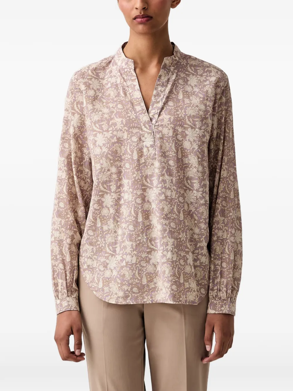 Marc O'Polo floral-print long-sleeve top - Viola