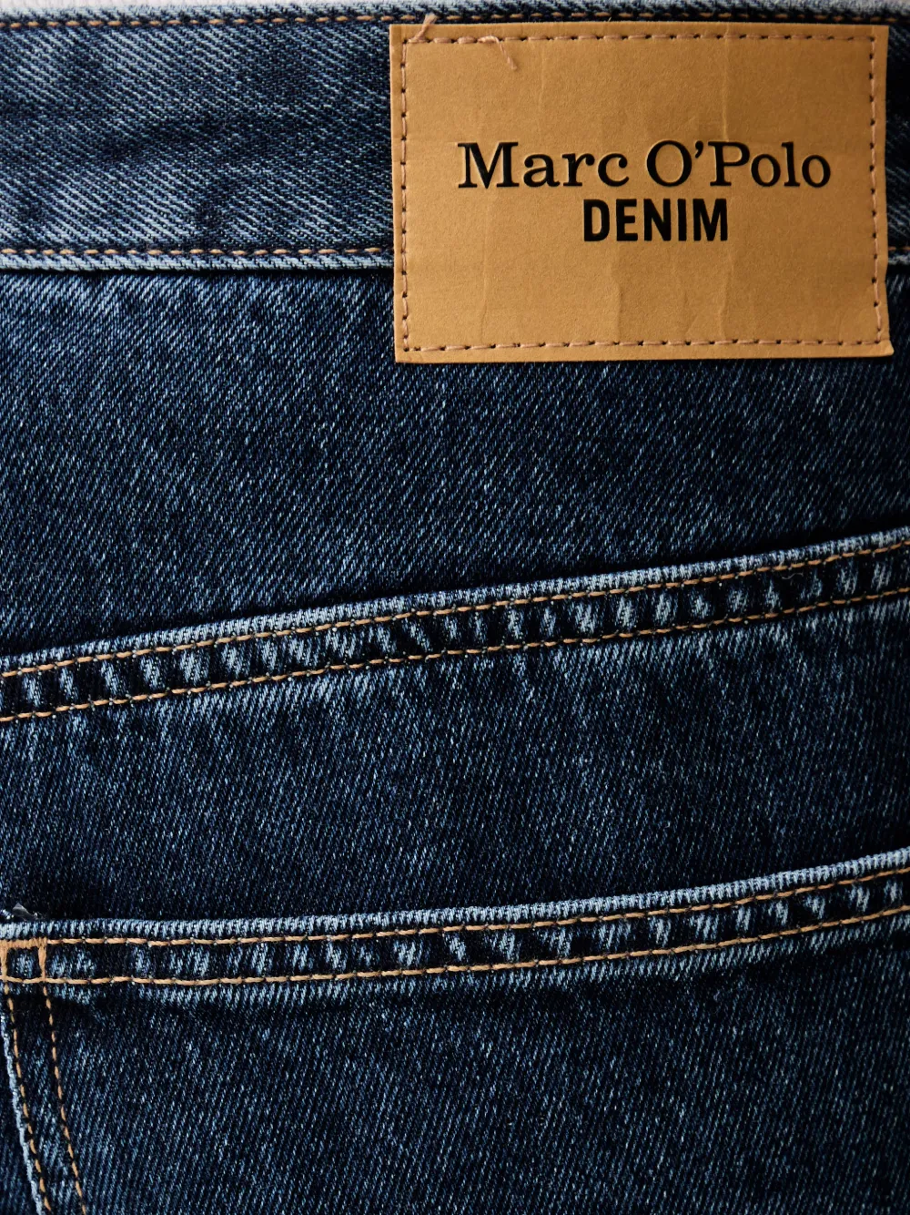 Marc O'Polo Straight jeans met logo-patch Blauw
