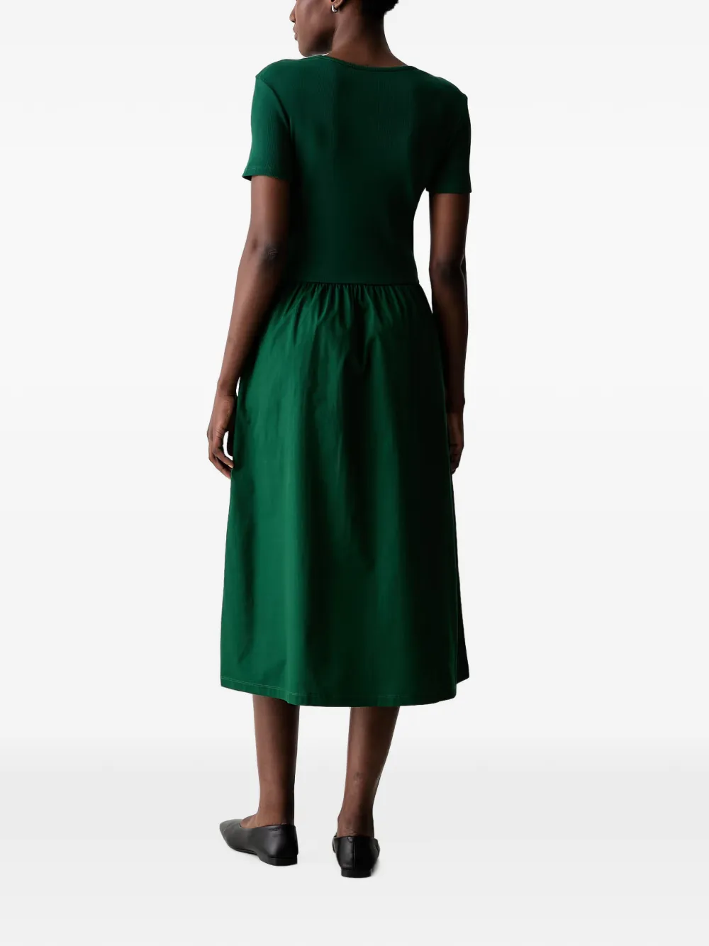Marc O'Polo midi-jurk met gesmockte rok Groen
