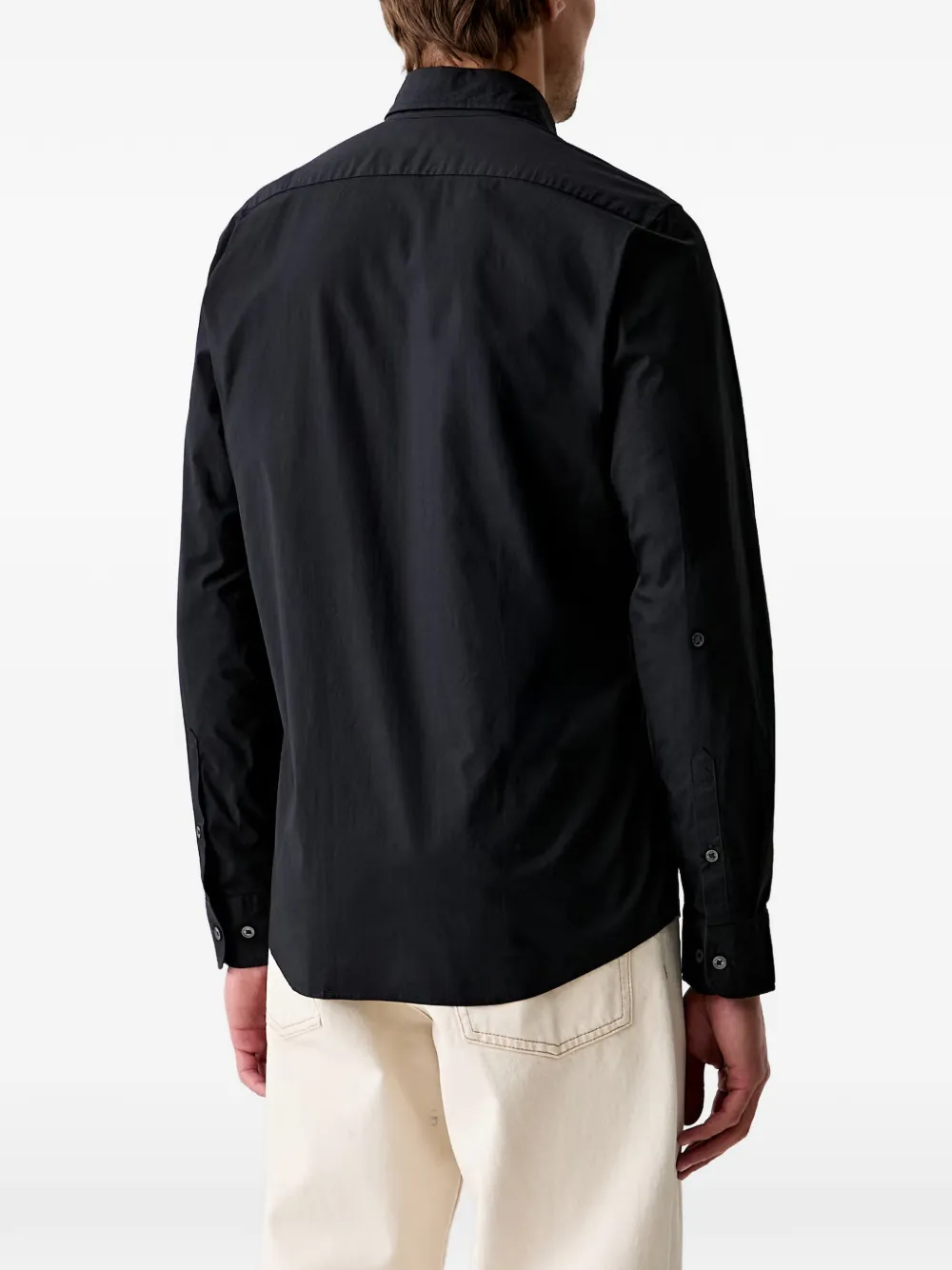 Marc O'Polo Overhemd met geborduurd logo Zwart