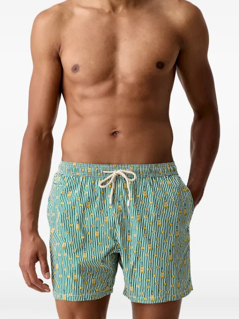 MC2 Saint Barth Lighting limoncello-print striped swim shorts