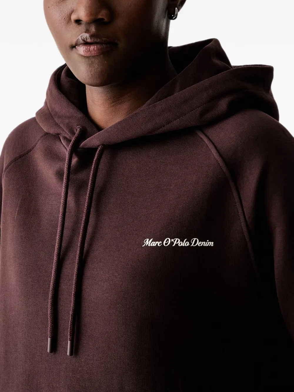 Marc O'Polo Hoodie met logoprint Bruin