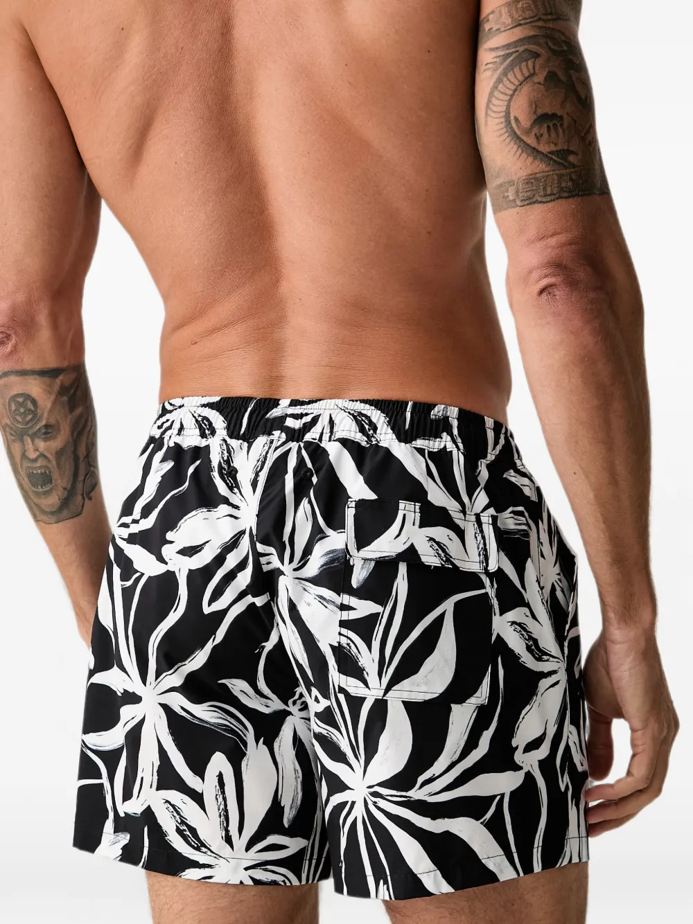 Marc O'Polo Zwembroek met bloemenprint Zwart