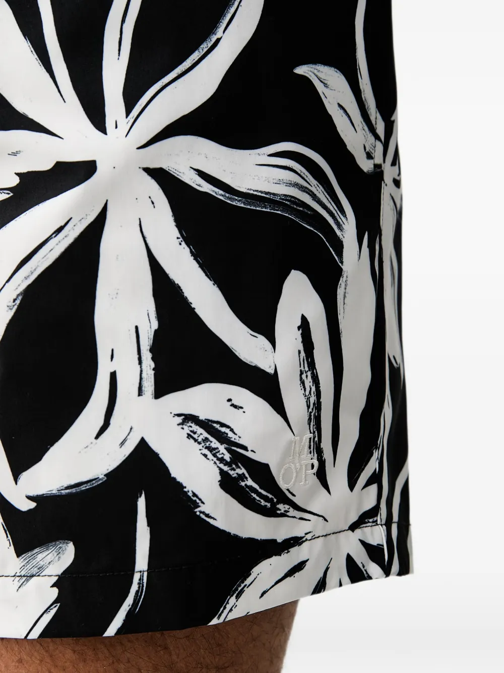 Marc O'Polo Zwembroek met bloemenprint Zwart