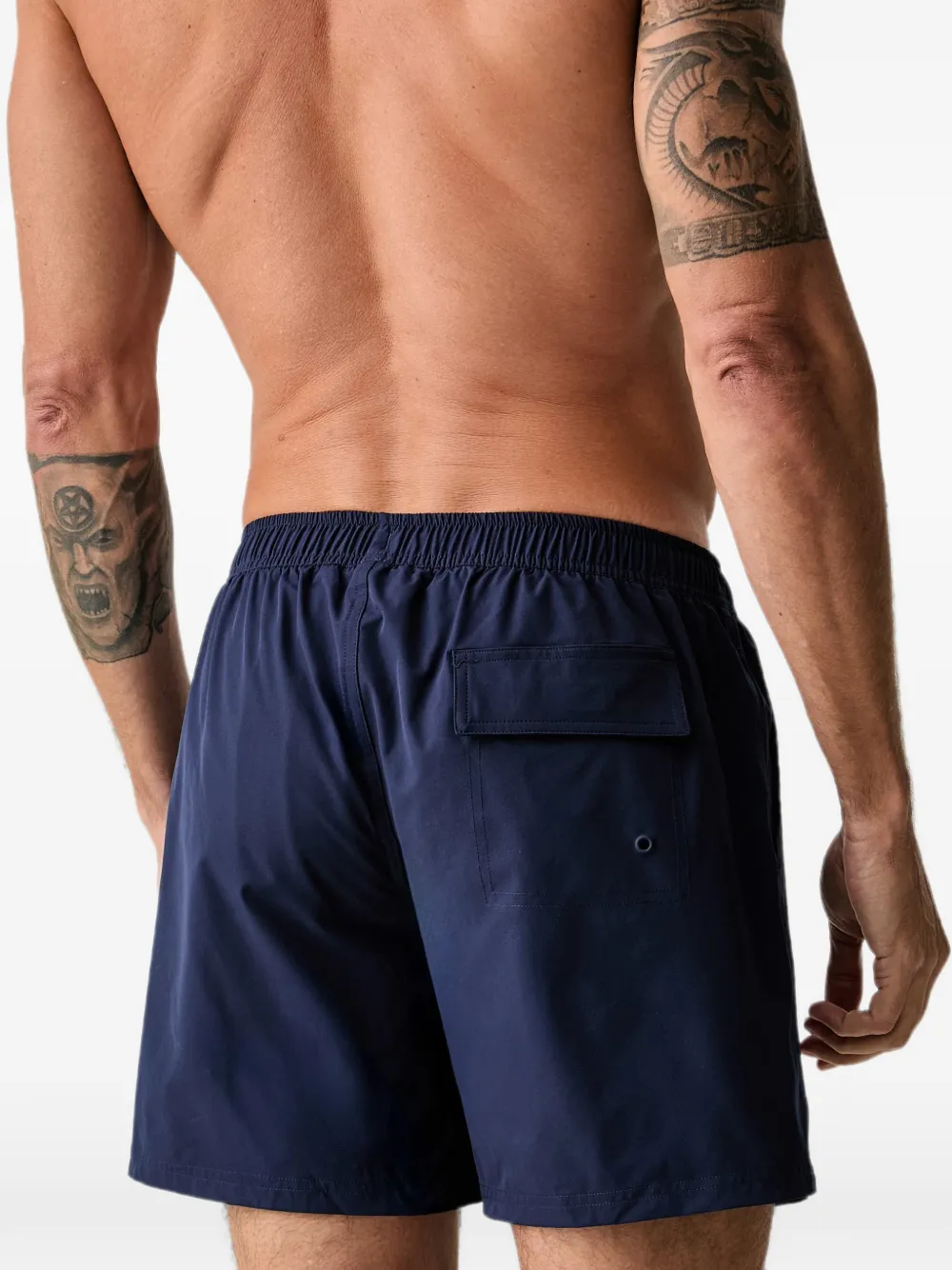 Marc O'Polo Zwembroek met logoprint en trekkoord Blauw