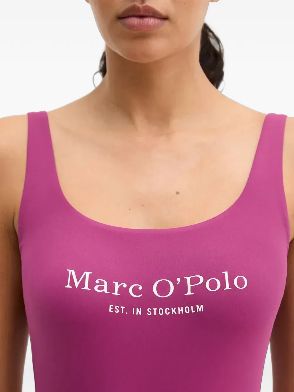 Marc O'Polo logo-print scoop-neck swimsuit