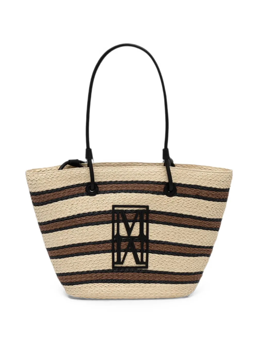 Marc O'Polo large striped logo-patch tote bag - Nude