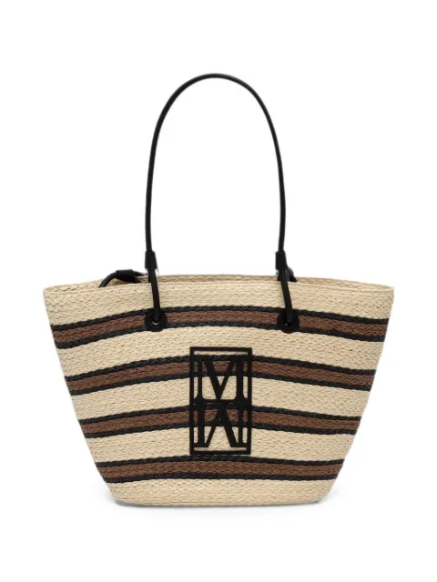 Marc O'Polo large striped logo-patch tote bag