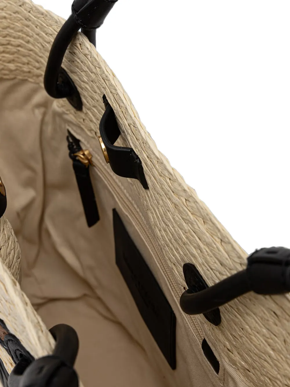 Marc O'Polo Grote gestreepte shopper met logo-patch Beige