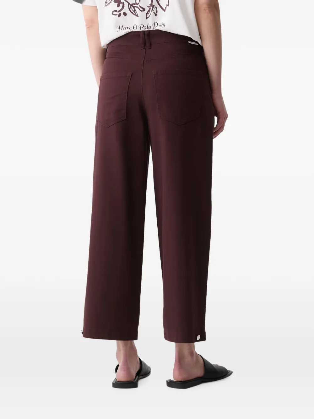 Marc O'Polo Barrel cropped broek met wijde pijpen Paars