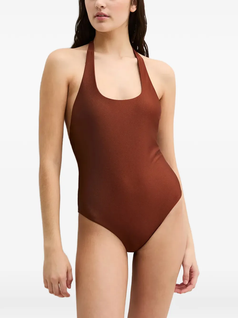 Marc O'Polo scoop-back swimsuit - Marrone