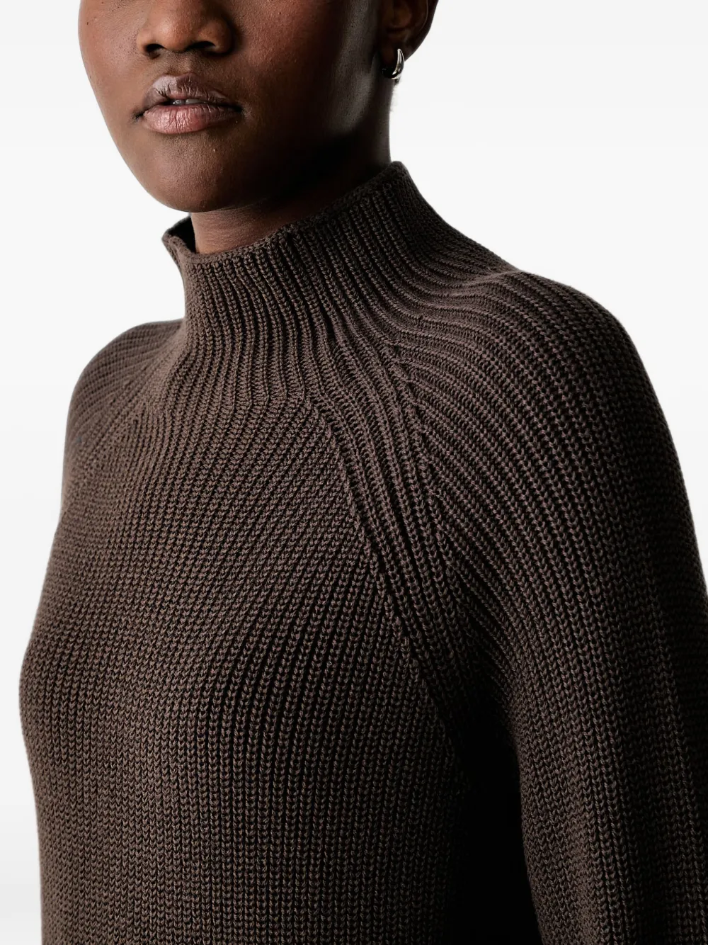 Marc O'Polo ribbed-knit raglan-sleeve sweater Bruin