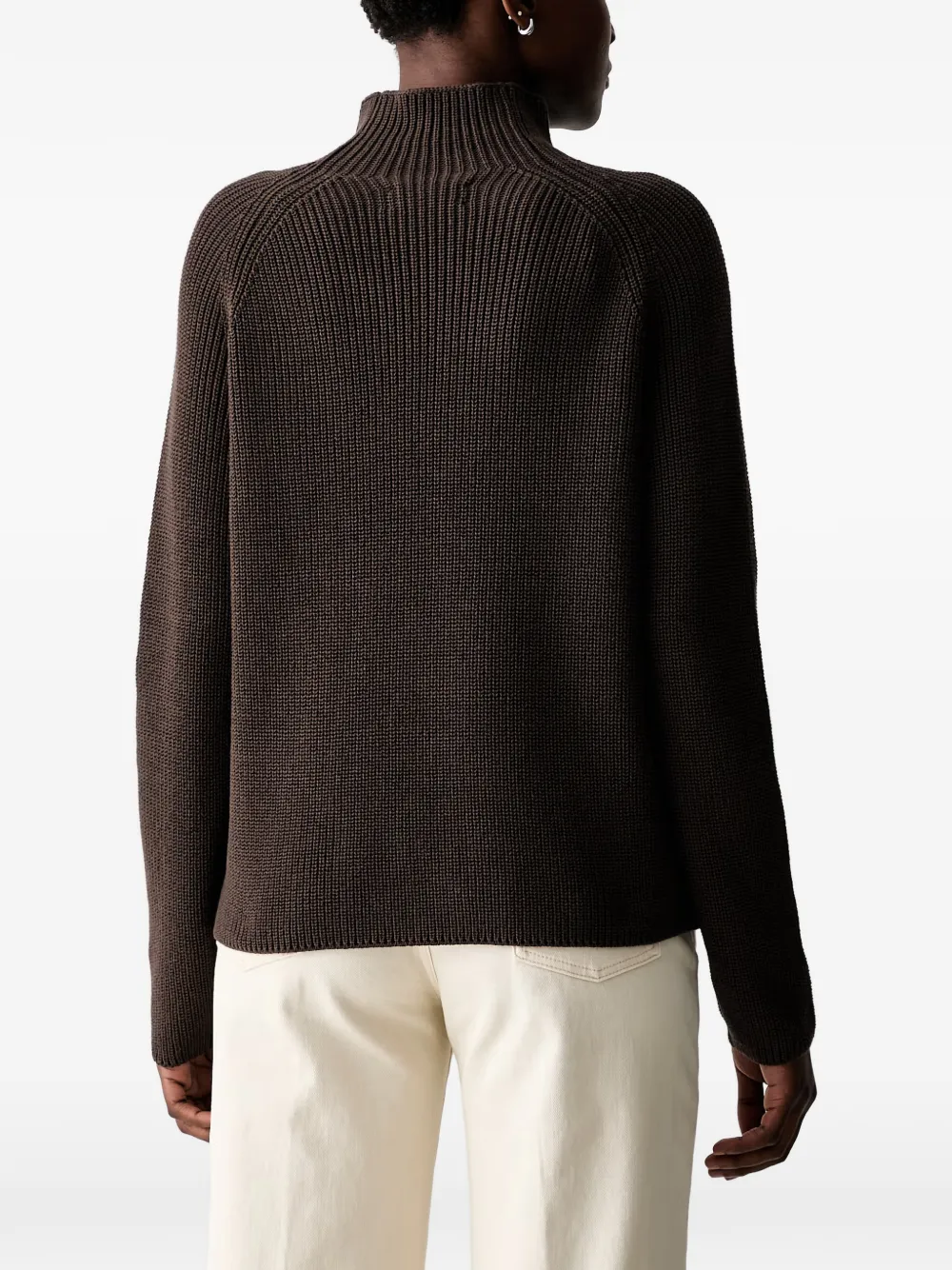 Marc O'Polo ribbed-knit raglan-sleeve sweater Bruin