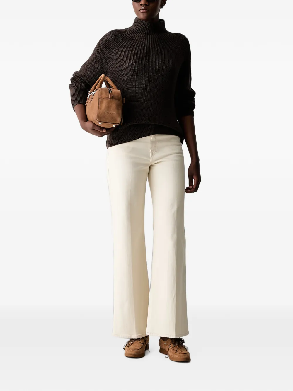 Marc O'Polo ribbed-knit raglan-sleeve sweater Bruin