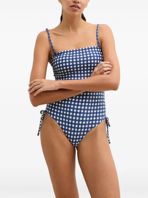 Marc O'Polo bañador a cuadros gingham con lateral fruncido