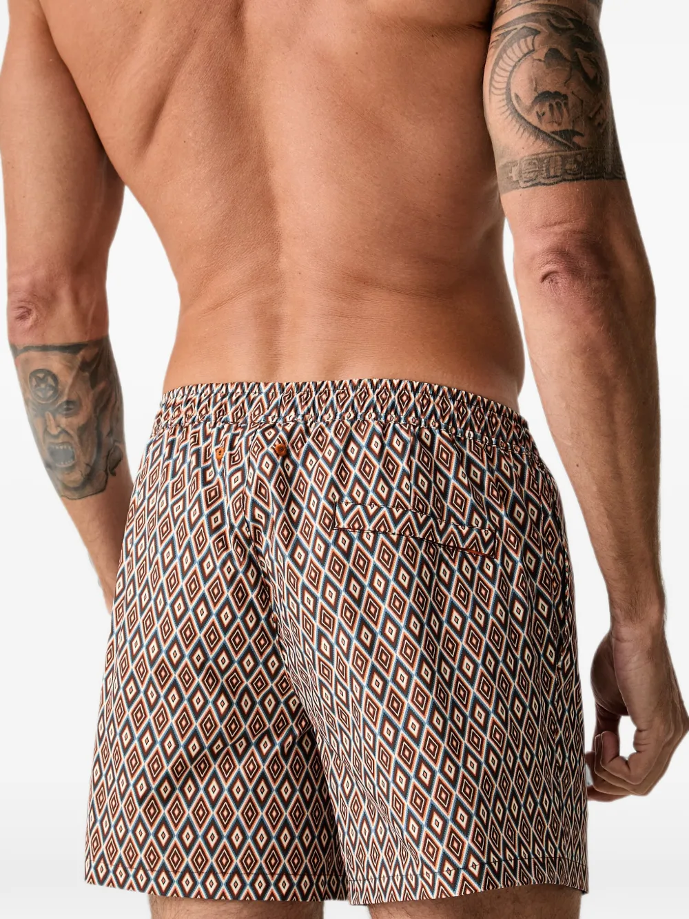 Marc O'Polo Zwembroek met diamantprint Bruin