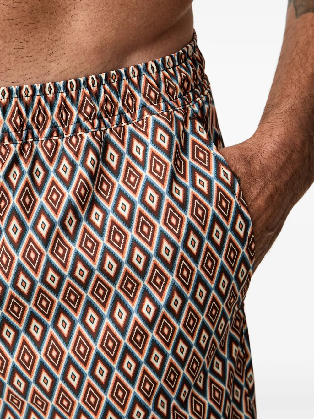 Marc O'Polo Zwembroek met diamantprint Bruin
