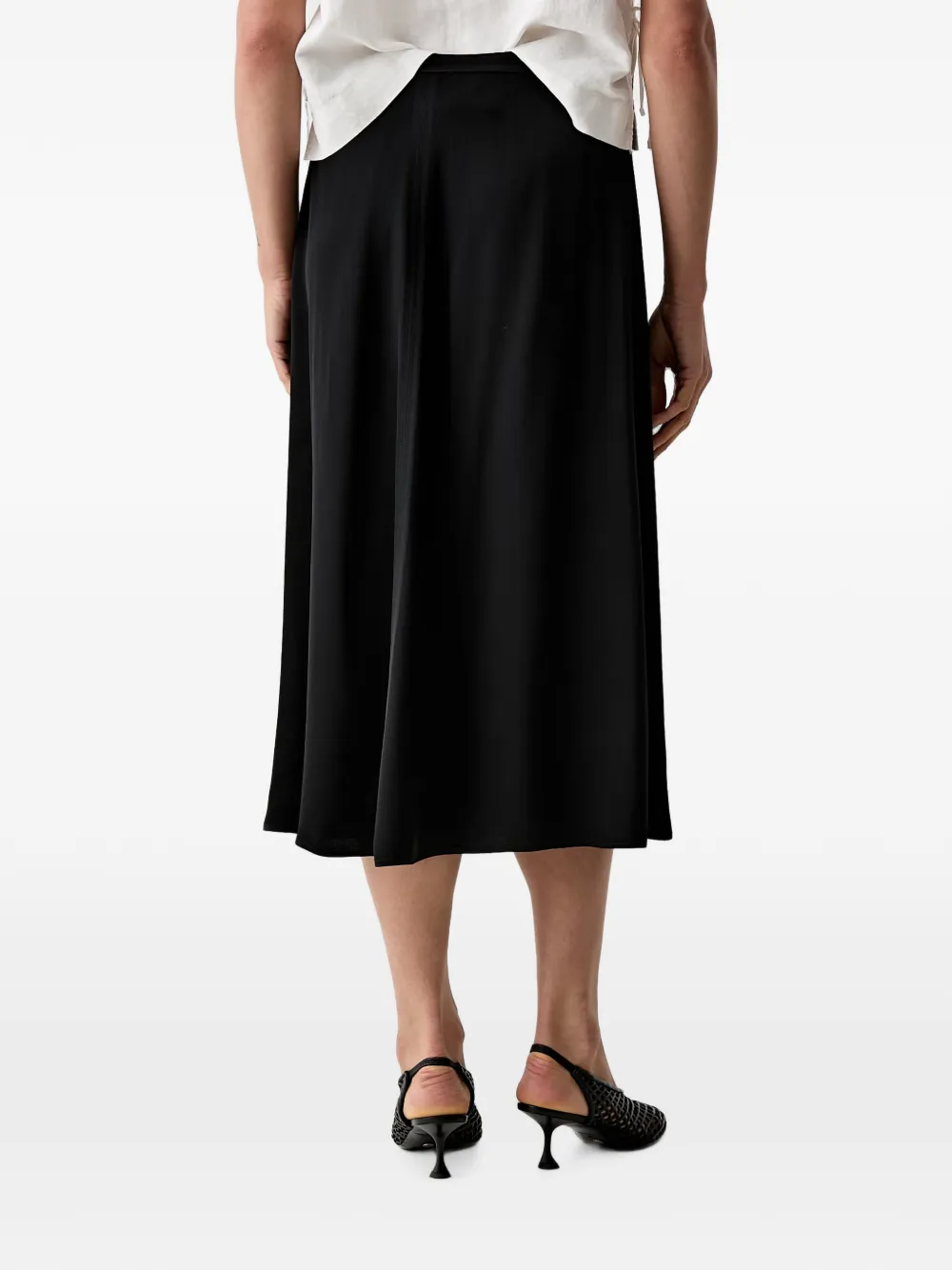 Marc O'Polo High waist midi-rok met A-lijn Zwart