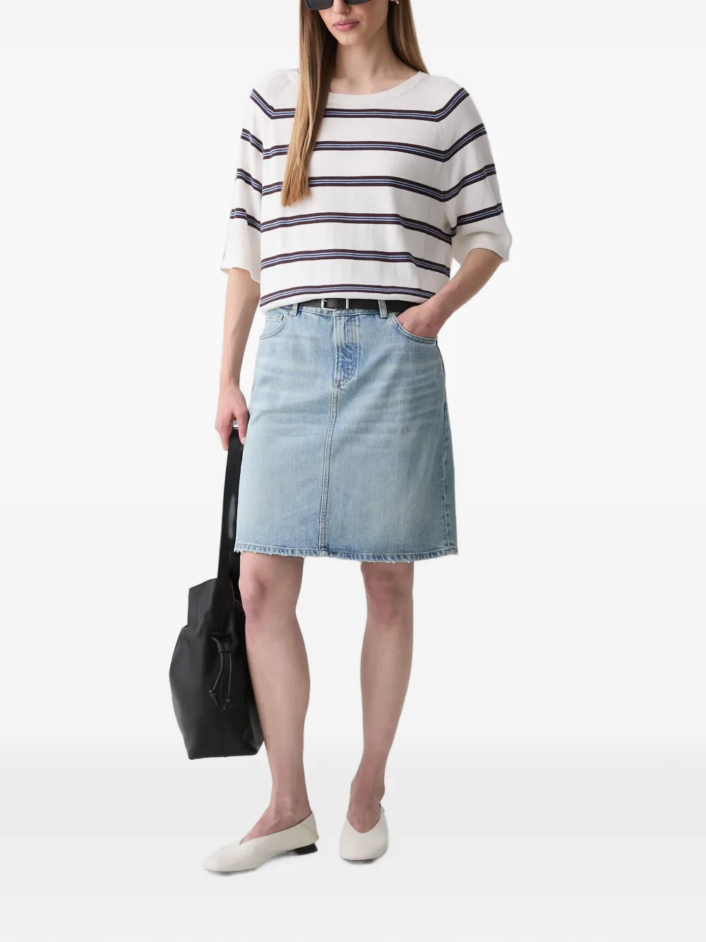 Marc O'Polo Mini-rok met logopatch Blauw