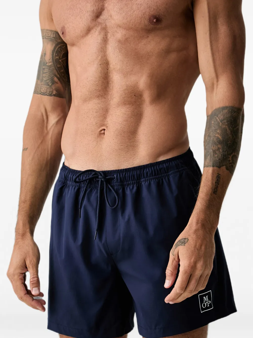 Marc O'Polo logo-patch swim shorts - Blu