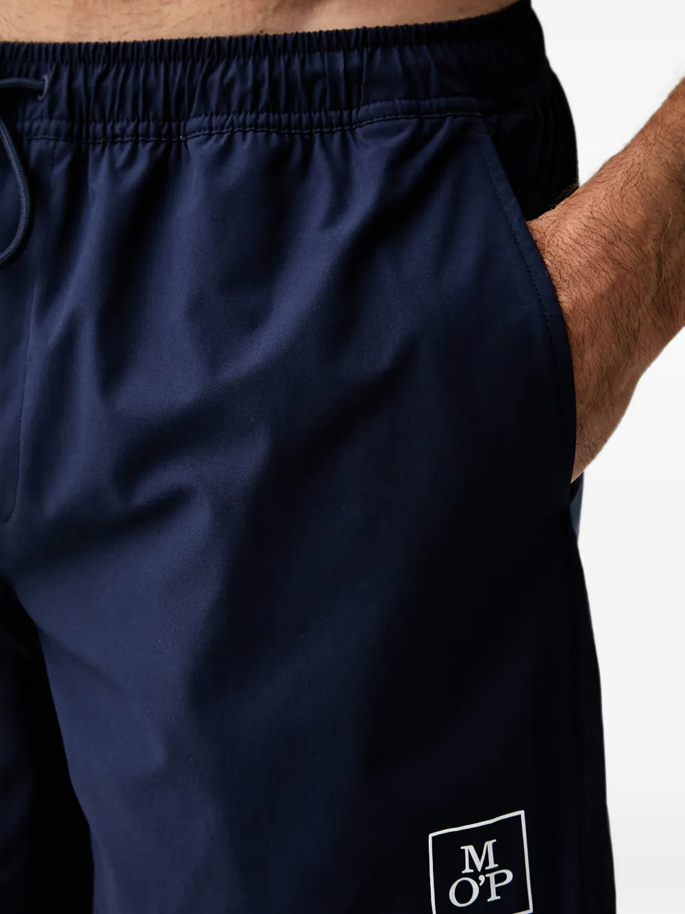 Marc O'Polo Zwembroek met logopatch Blauw