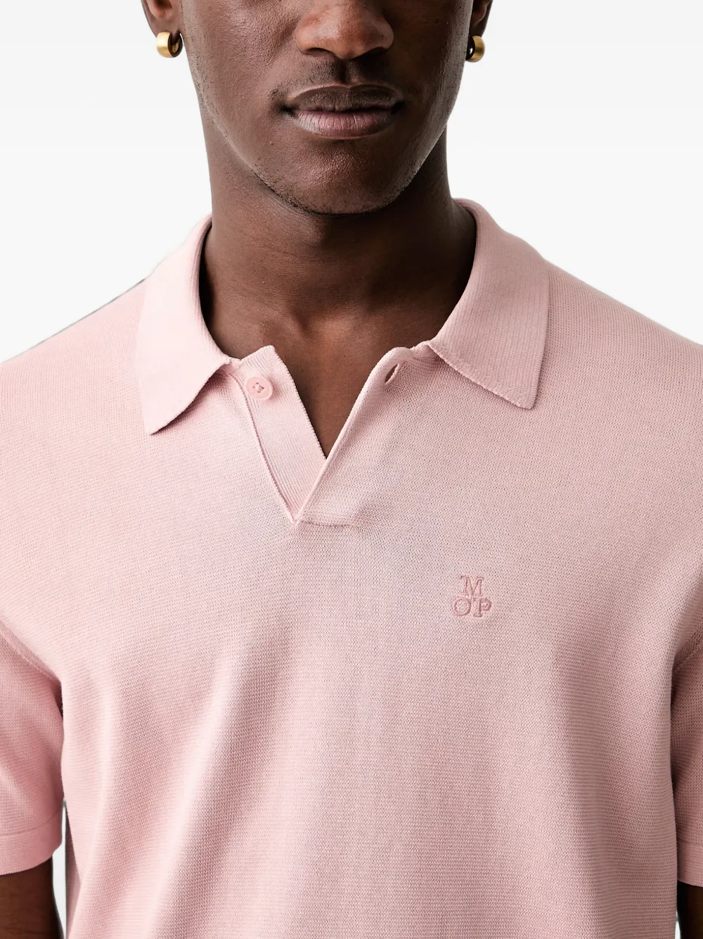 Marc O'Polo logo-embroidered polo shirt Roze