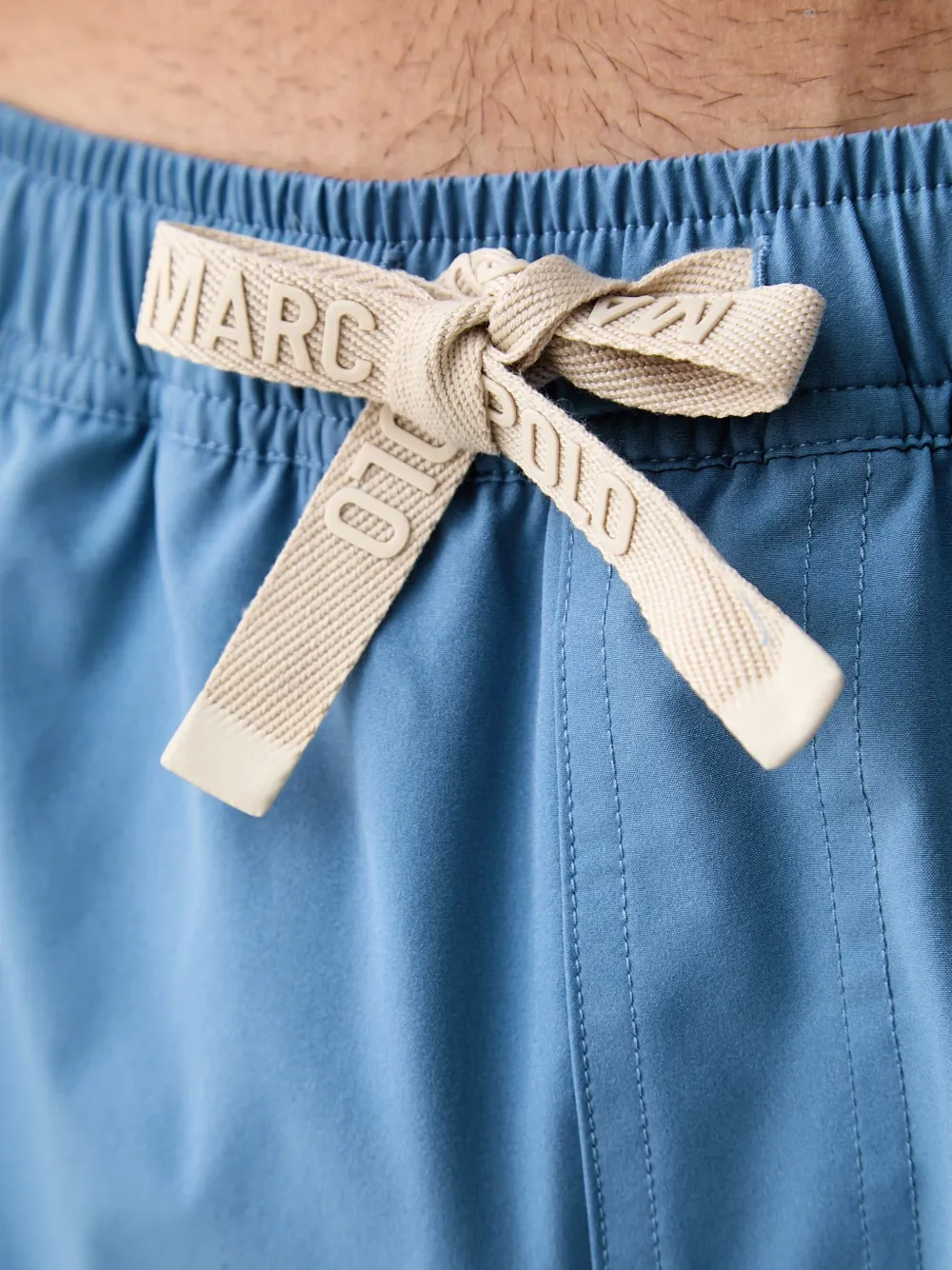 Marc O'Polo Zwembroek met geborduurd logo Blauw