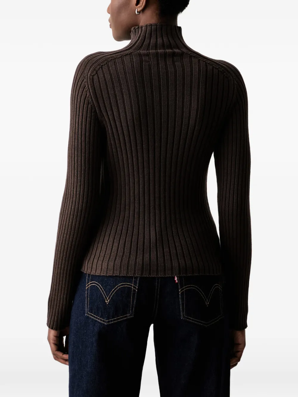 Marc O'Polo ribbed-knit high-neck sweater Bruin
