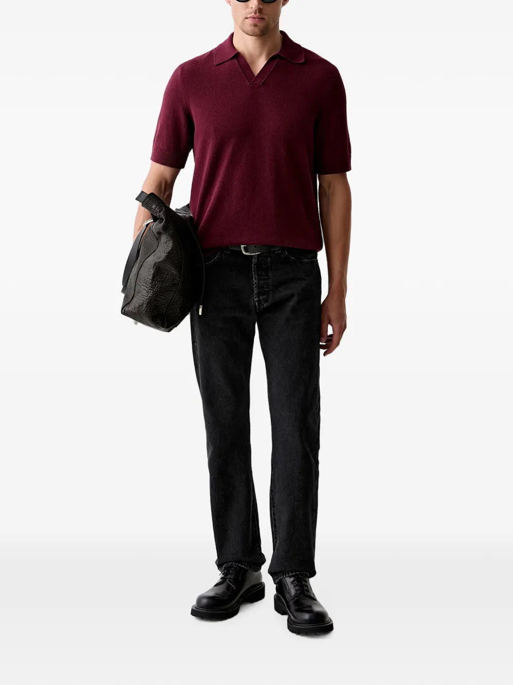 Marc O'Polo T-shirt met polokraag Rood