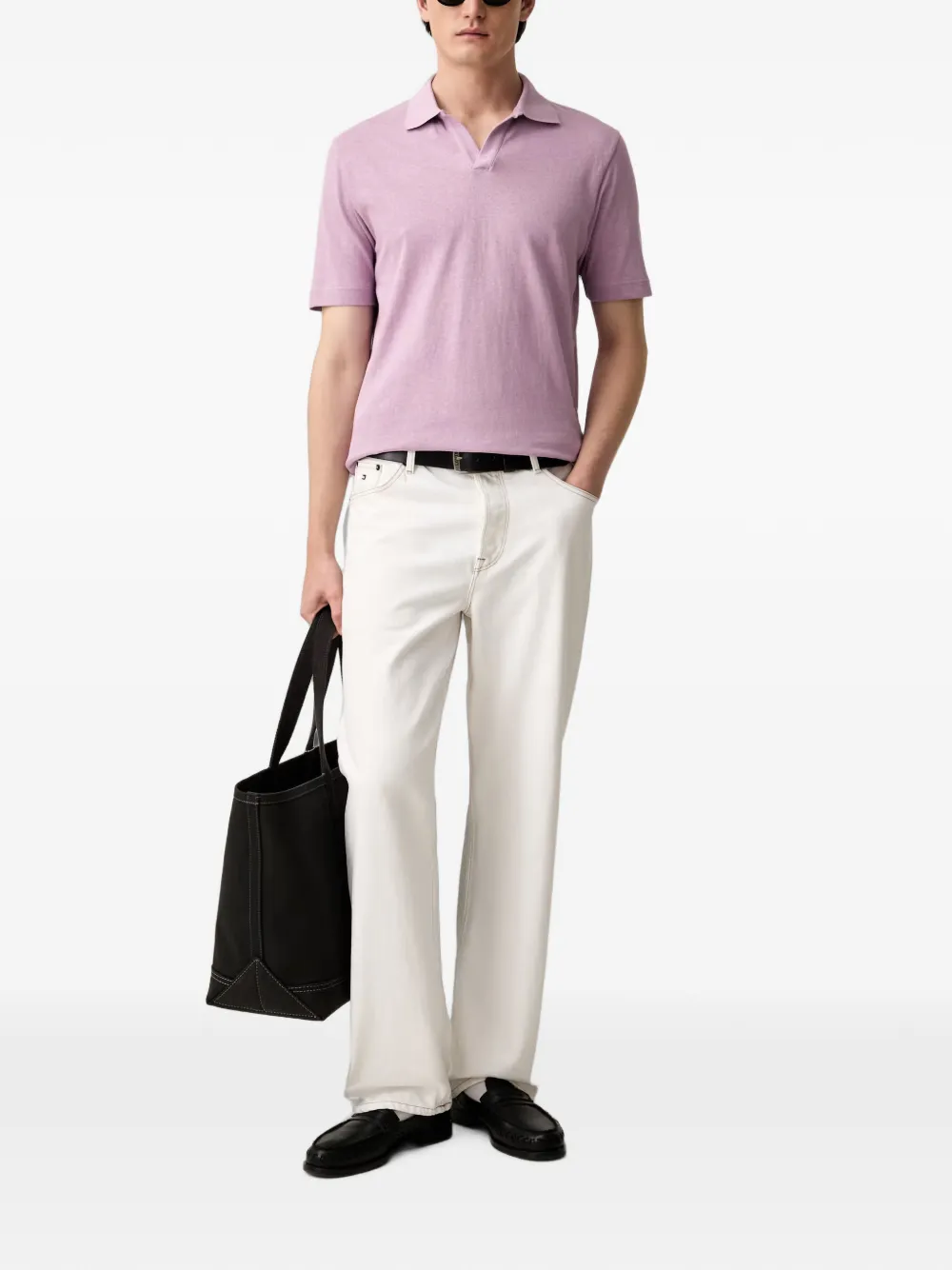 Marc O'Polo T-shirt met korte mouwen en polokraag Paars