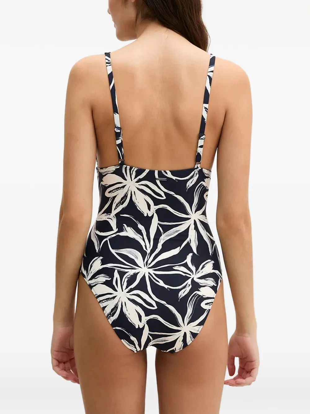 Marc O'Polo Badpak met bloemenprint Zwart
