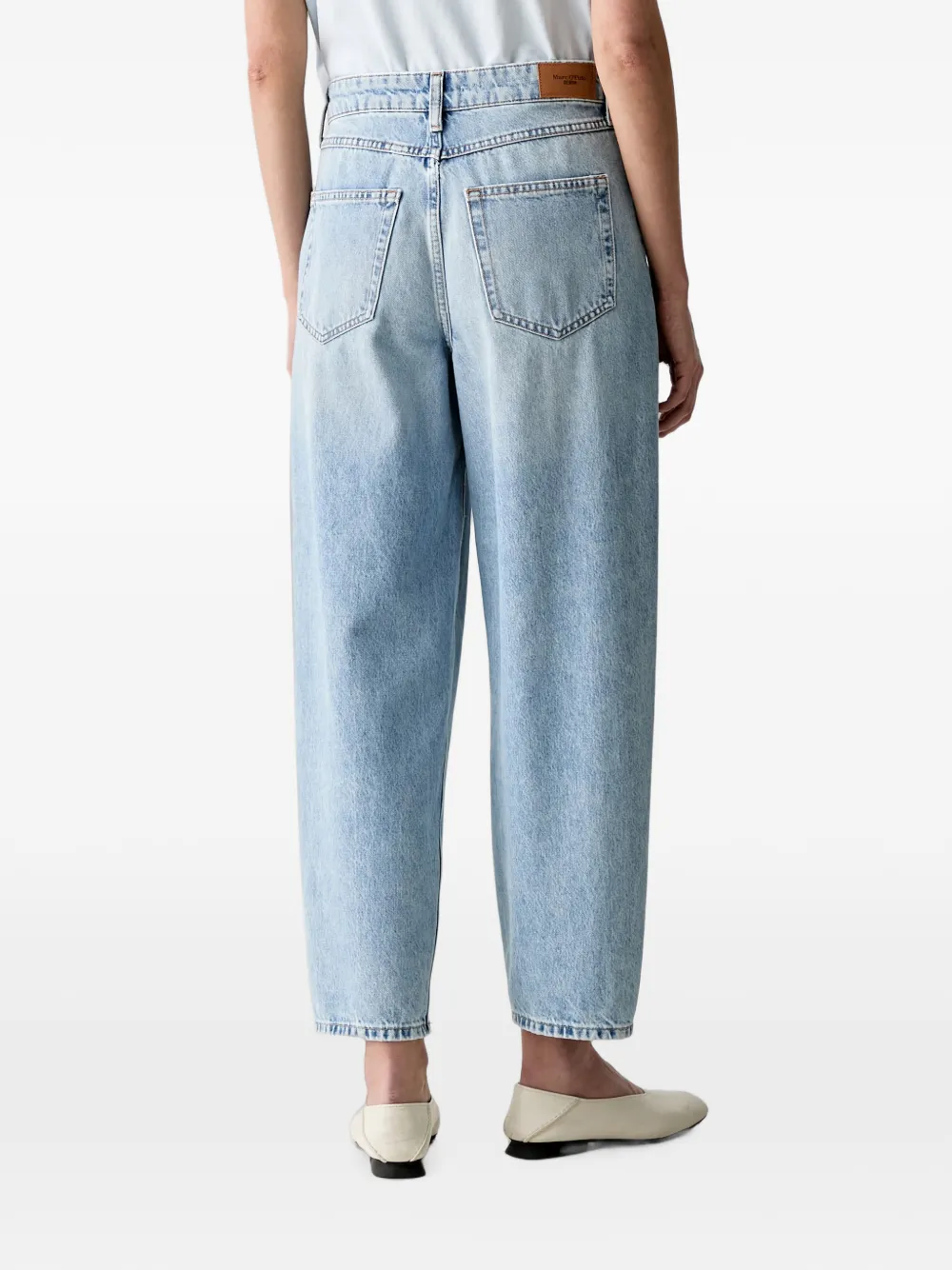 Marc O'Polo Jeans met barrelpijpen en vervaagd effect Blauw