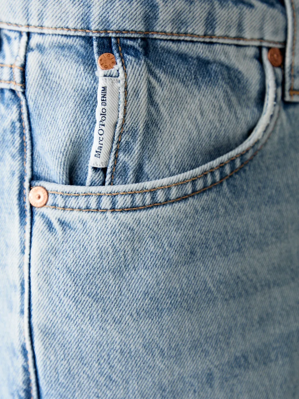 Marc O'Polo Jeans met barrelpijpen en vervaagd effect Blauw
