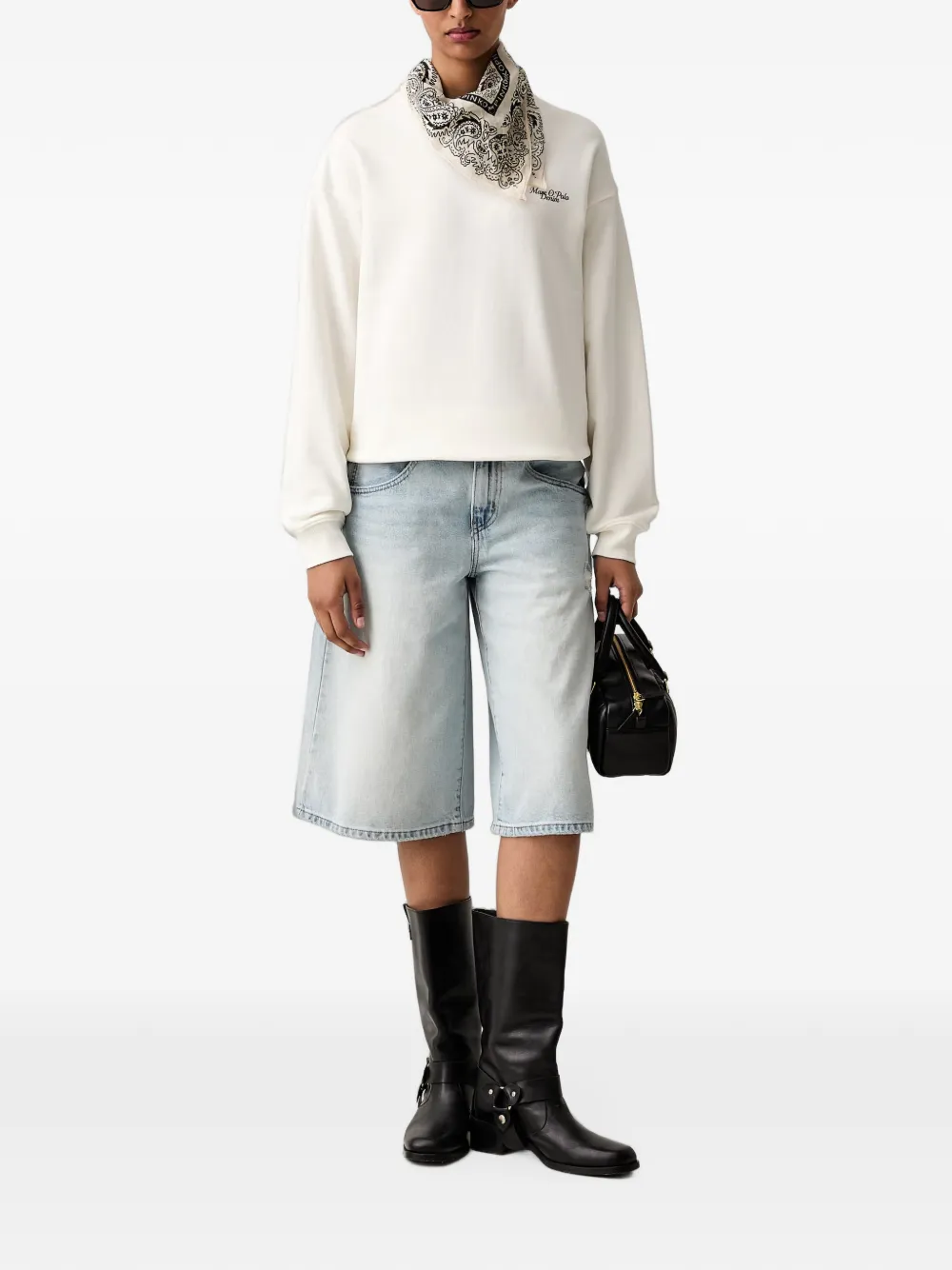 Marc O'Polo Sweater met print Wit