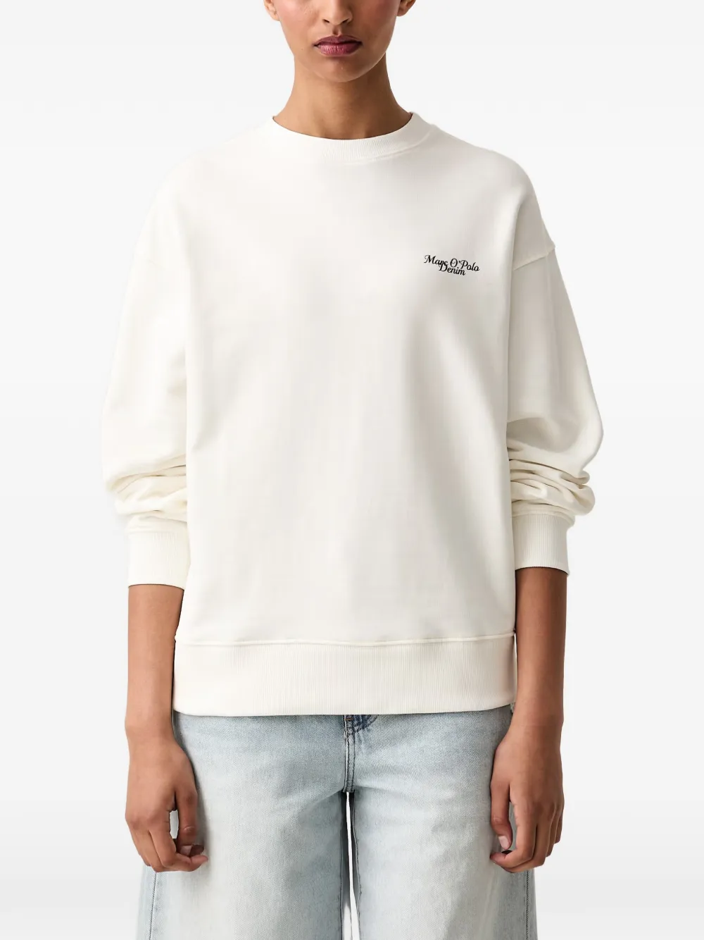 Marc O'Polo graphic-print crew-neck sweatshirt - Weiß