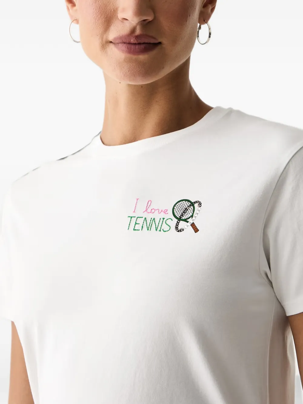 MC2 Saint Barth Emilie T-shirt met geborduurde logo-patch Wit