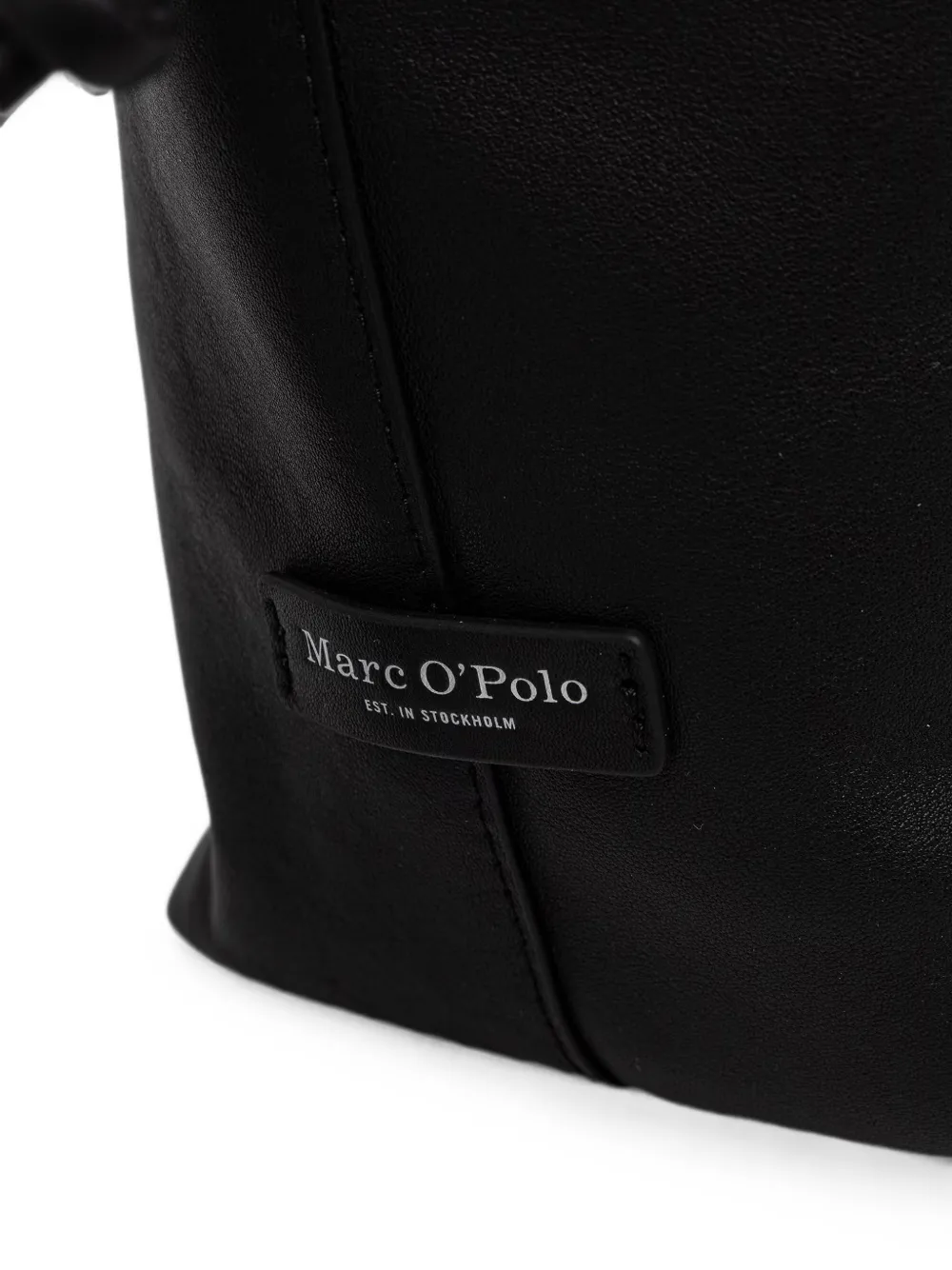 Marc O'Polo Sienna leren bucket-tas met trekkoord Zwart
