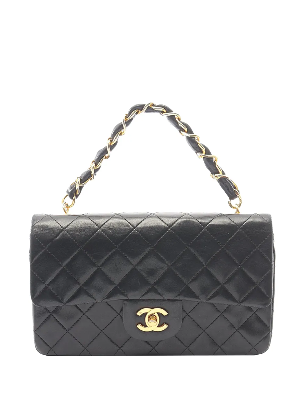 CHANEL Pre-Owned 1989-1991 CC Quilted Lambskin Single Flap handbag - Black