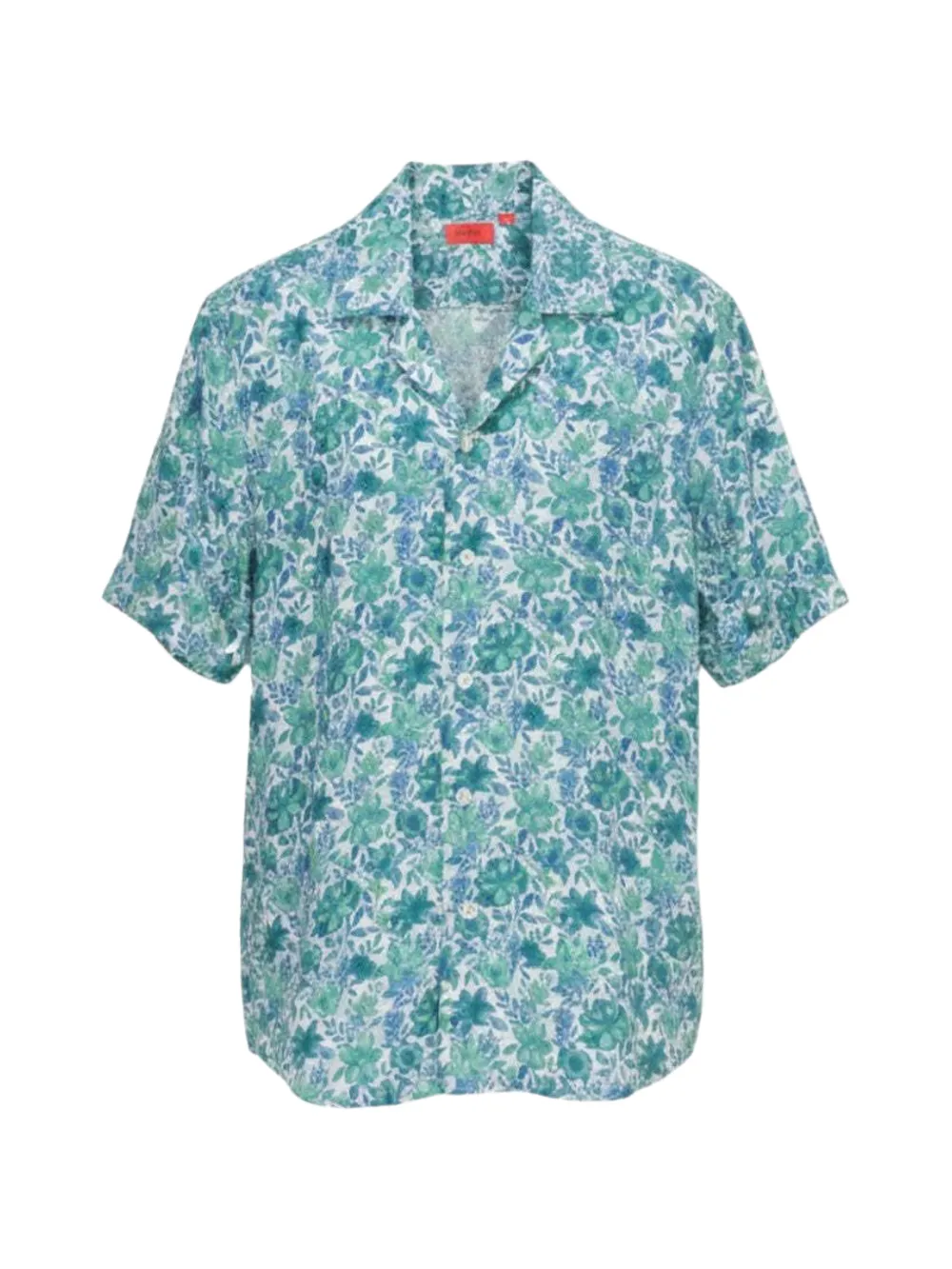 Isaia floral-print short-sleeve shirt - White