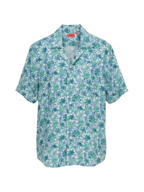 Isaia floral-print short-sleeve shirt