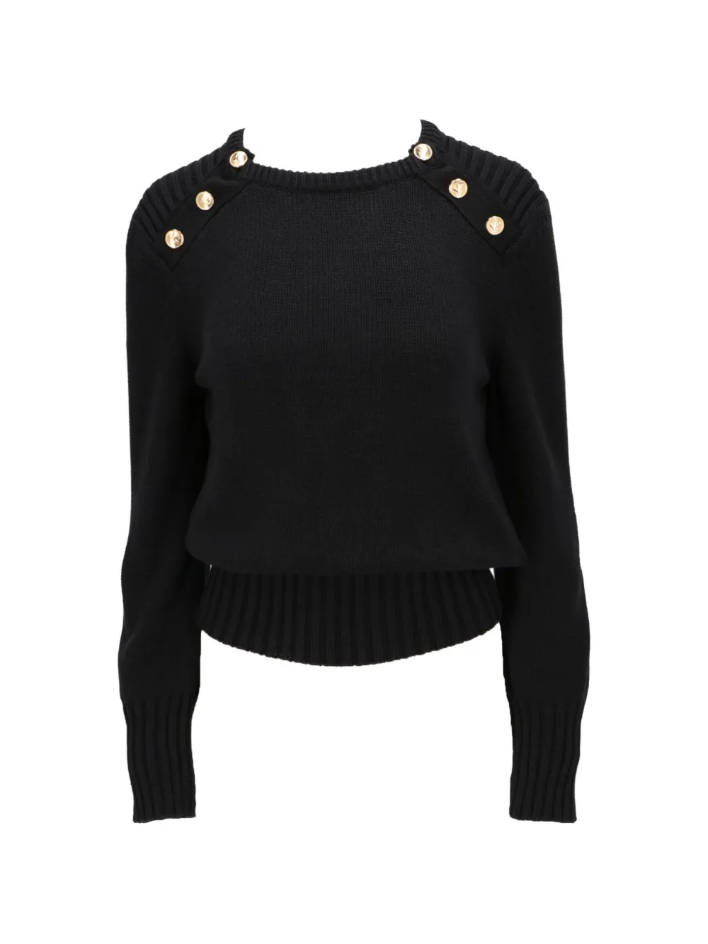 Isaia Pullover mit Knopfverzierung - Schwarz