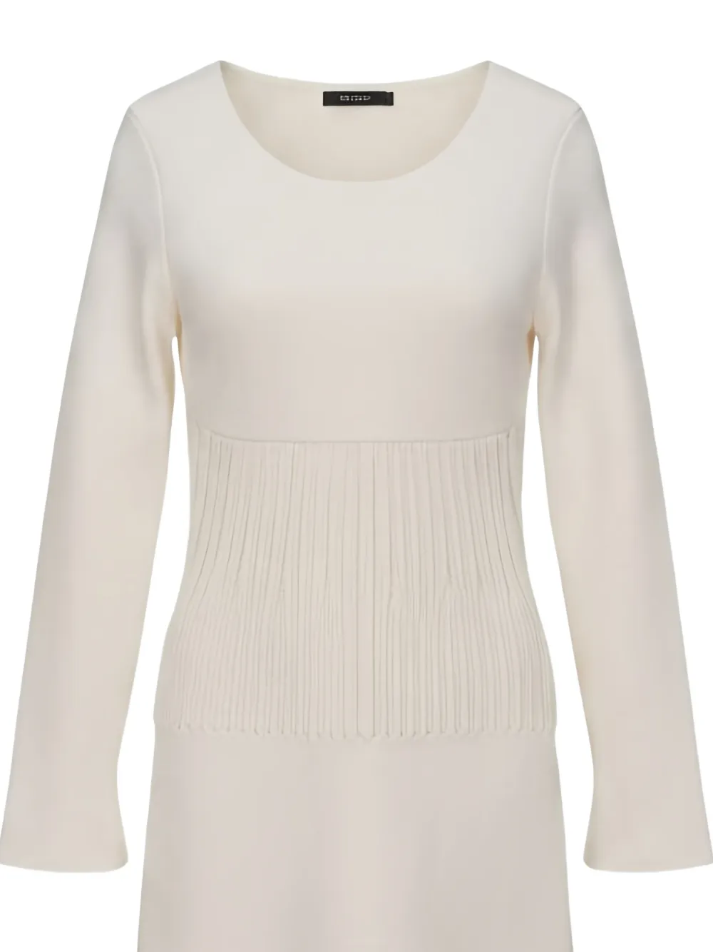 TOM FORD Mini-jurk met geribbelde taille en lange mouwen Wit