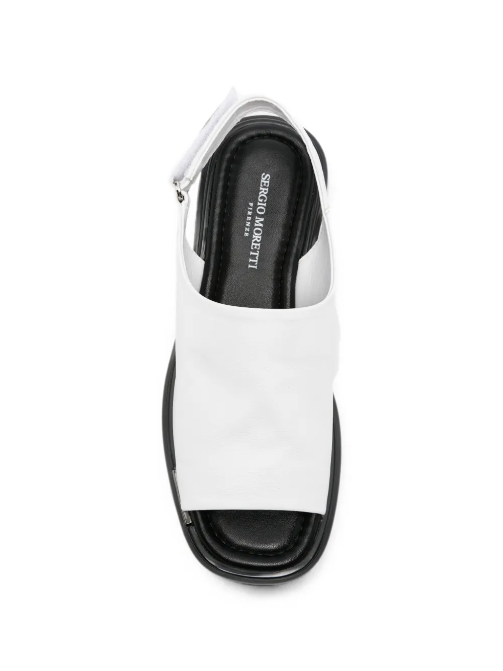 SERGIO MORETTI FIRENZE touch-strap leather sandals Wit