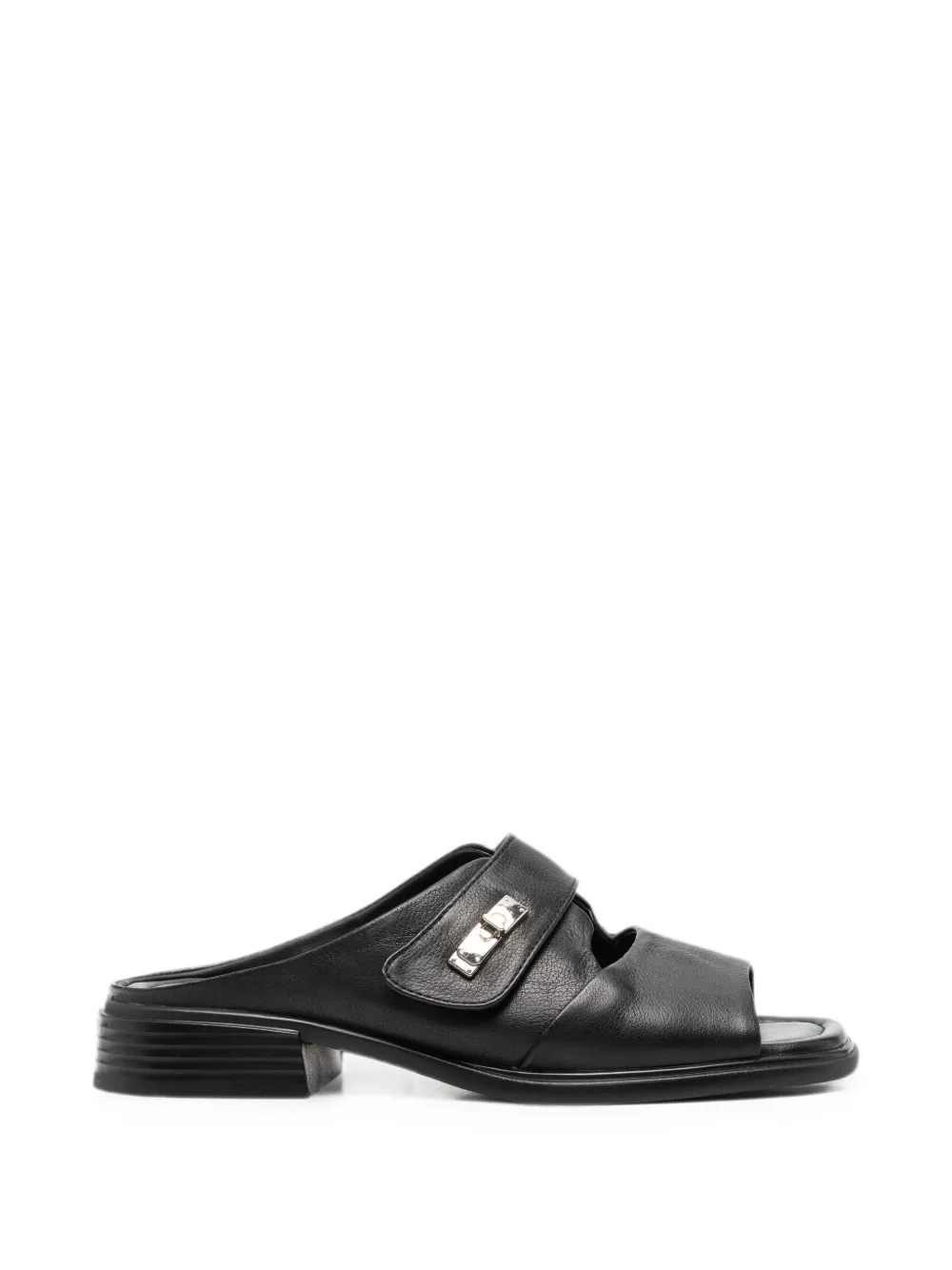 SERGIO MORETTI FIRENZE turn-lock leather sandals - Nero