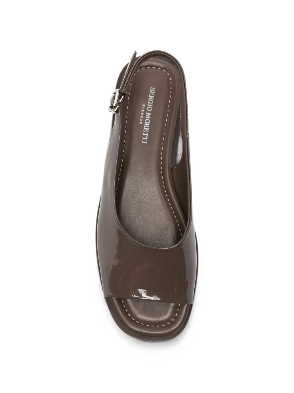 SERGIO MORETTI FIRENZE patent-finish slingback sandals Bruin